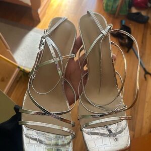 Silver Strappy Women's Sandals